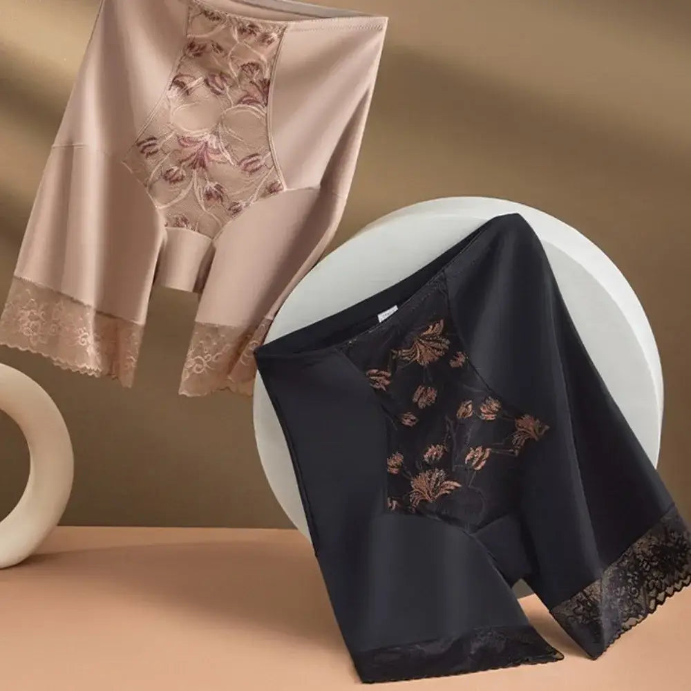 Gaine Femme Taille Haute Post-Partum Coton Dentelle Contrôle Ventre Plat