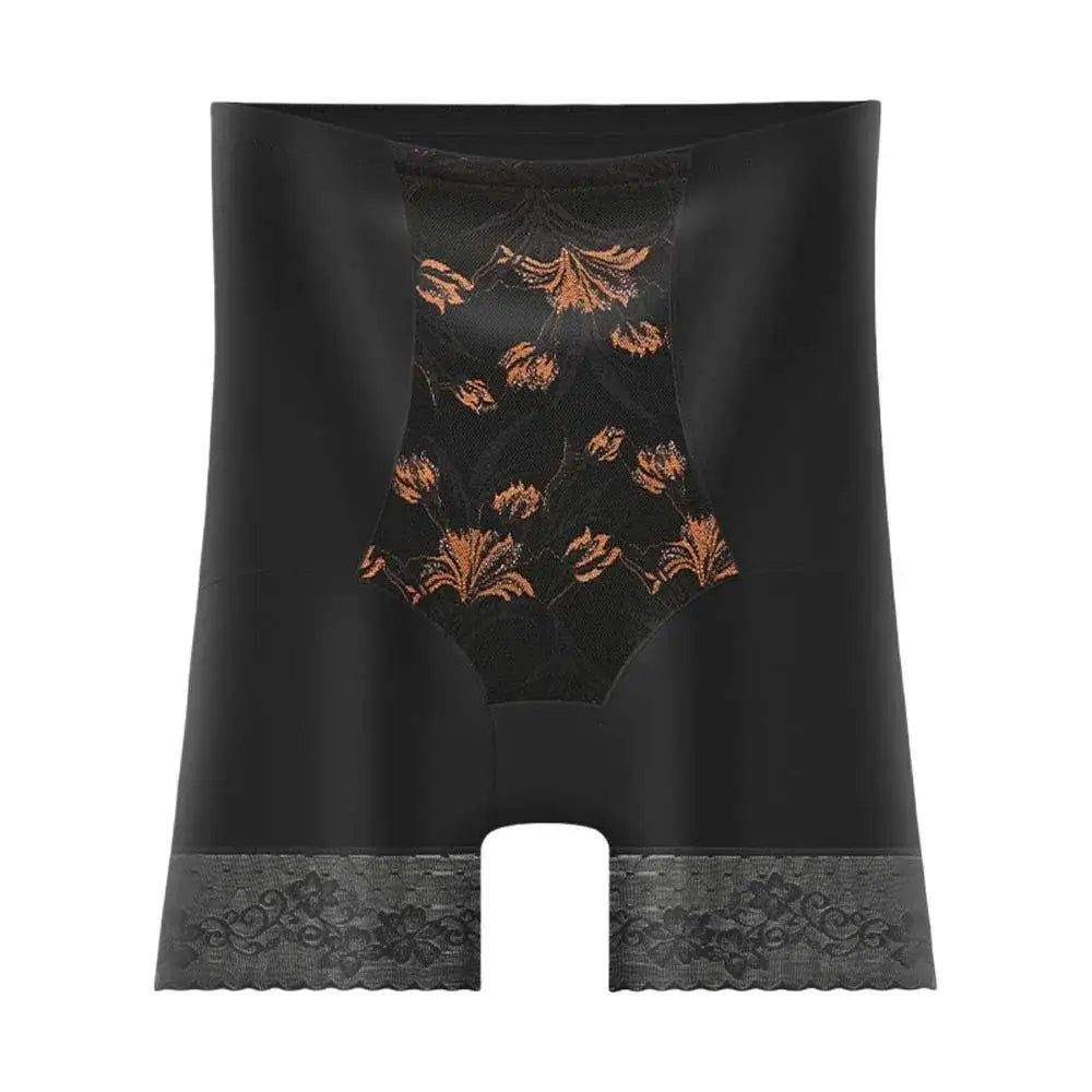 Gaine Femme Taille Haute Post-Partum Coton Dentelle Contrôle Ventre Plat - Black-XL