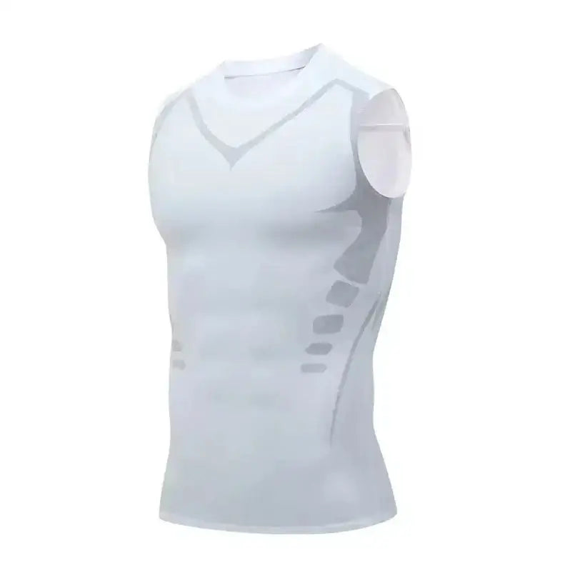 Gilet Amincissant Homme en Soie Glacée avec Contrôle du Ventre - white / S