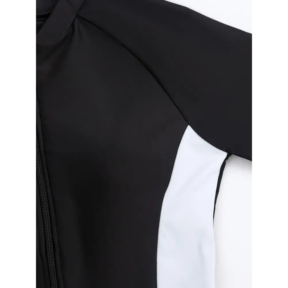 Maillot de Bain Une Pièce Femme Slim Manches Courtes Zipper Protection 2024
